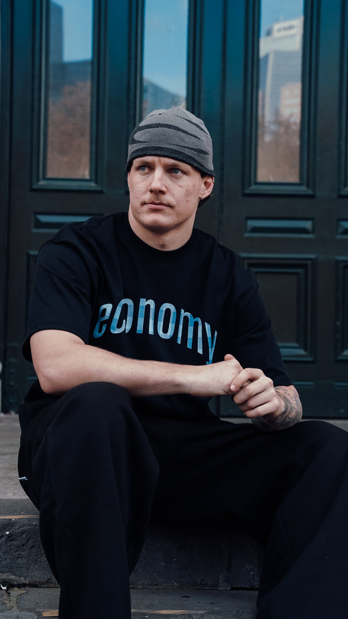 'Greyscale' Reversible Skull Beanie