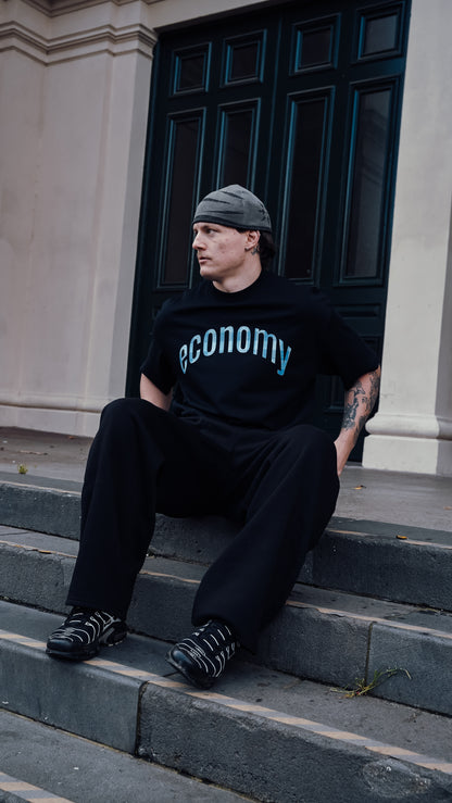 'Blue Plaid' Tee - Black