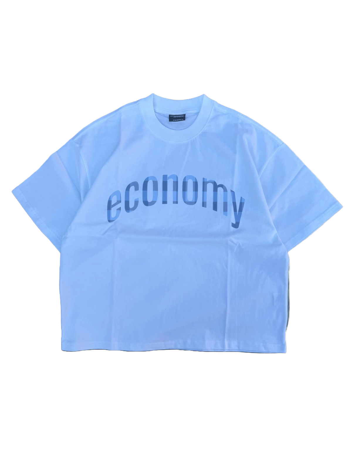 'Blue Plaid' Tee - White