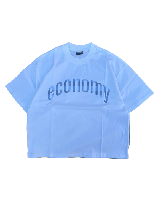 'Blue Plaid' Tee - White